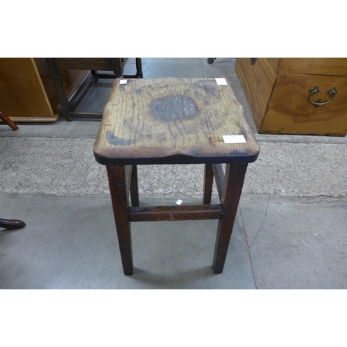 178 - A Victorian oak kitchen stool