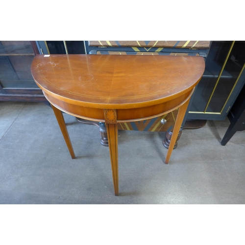 195 - A painted oak side by side bureau bookcase, an ebonised Edward VII dressing table and an inlaid maho... 