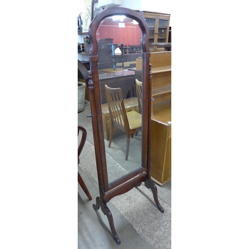 201 - A mahogany cheval mirror