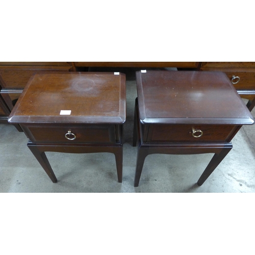 207 - A pair of Stag Minstrel mahogany bedside tables