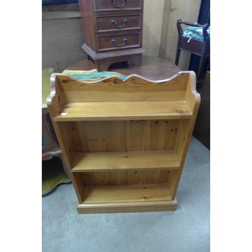 230 - A pair of small hardwood chests, a pine bookcase, a painted cabinet, etc. (6)