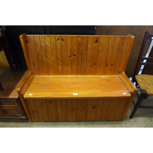 232 - A pine hall seat