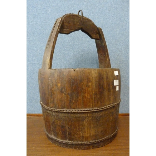 263 - A coopered oak bucket