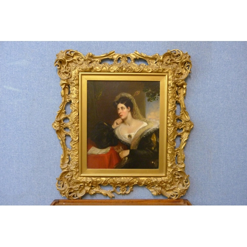 296 - French School (19th Century), Day Dreams, oil on canvas, unsigned, framed