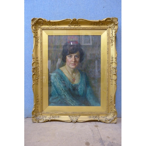 297 - Tom Whitehead (b.1886), portrait of Mary Fitzbrook, oil on canvas, dated 1922, framed