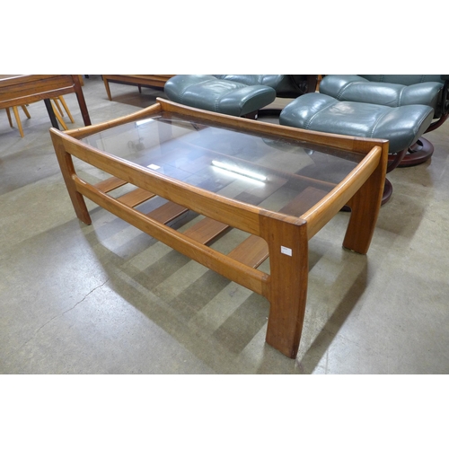 37 - A G-Plan Katrina teak and glass topped rectangular coffee table