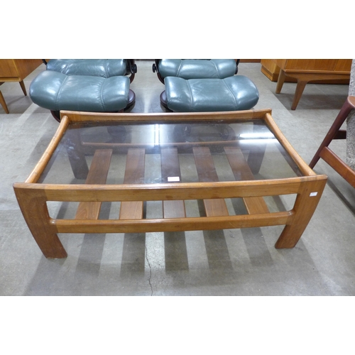 37 - A G-Plan Katrina teak and glass topped rectangular coffee table