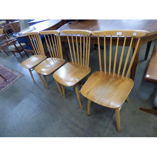 41 - A set of four beech kitchen chairs