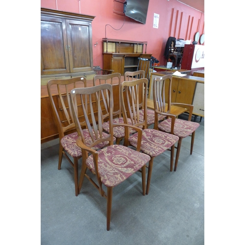 49 - A set of six Danish Koefoeds Hornslet teak Ingrid dining chairs, designed by Niels Koefoed