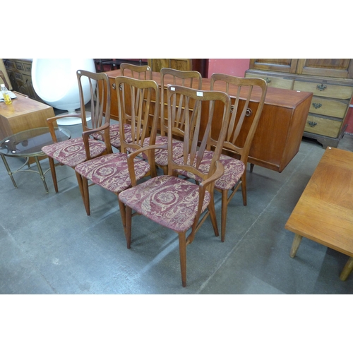 49 - A set of six Danish Koefoeds Hornslet teak Ingrid dining chairs, designed by Niels Koefoed