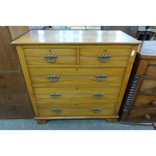 89 - An Edward VII satin birch chest of drawers