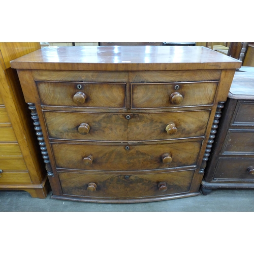 90 - A George IV mahogany bow front chest of drawers