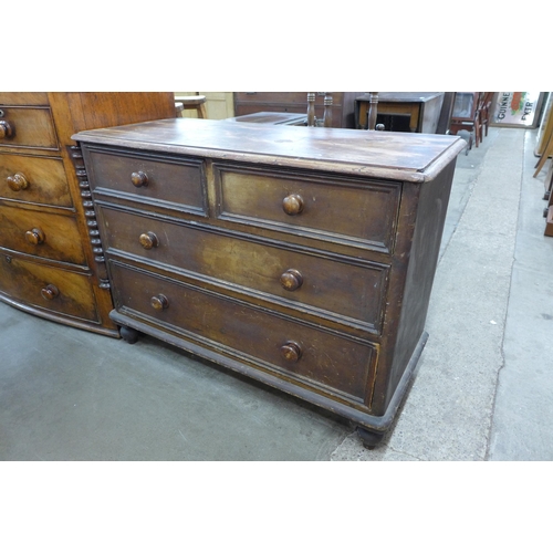 91 - A Victorian pine chest of drawers