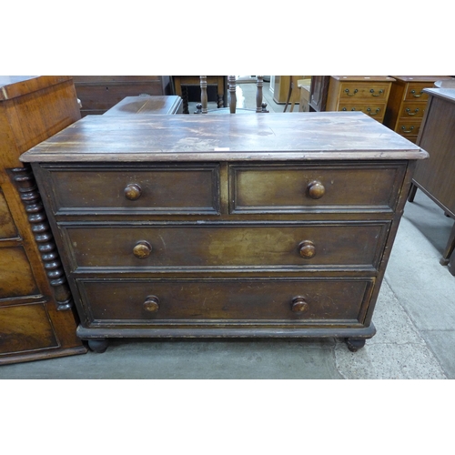 91 - A Victorian pine chest of drawers