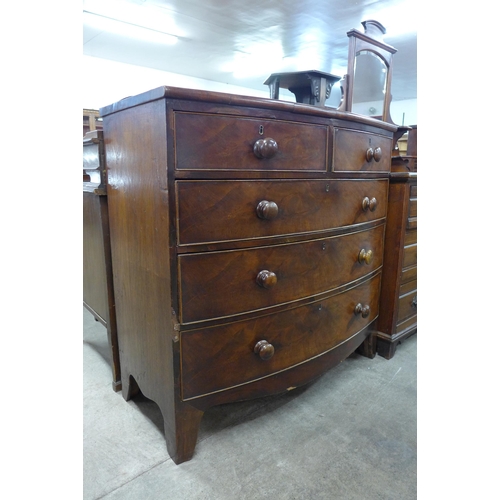 92 - A George III mahogany bow front chest of drawers