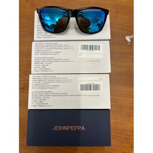 2042 - Four pairs of John Pepa Designer sunglasses, unused