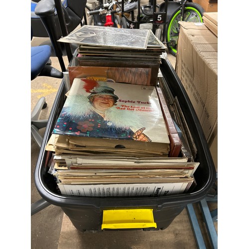 2090 - Large container of approx 200 LP's and records