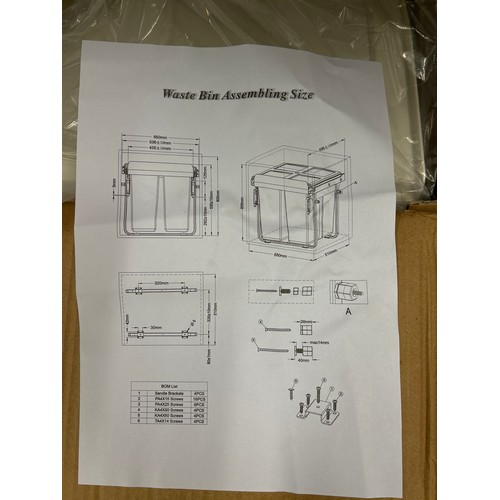 2091 - Boxed unused slide out waste bin