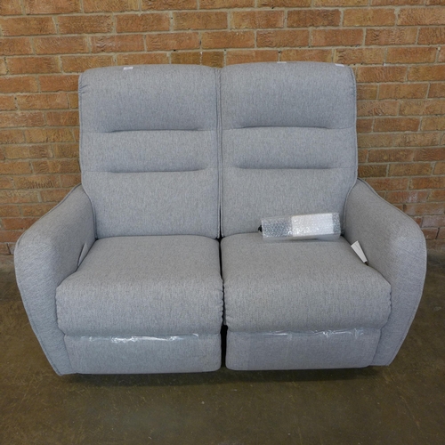 1998 - A Vigo Modulo silver upholstered electric reclining three seater sofa RRP £899 (W- 136cm D- 77cm H- ... 