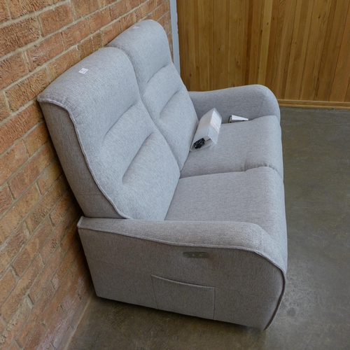 1998 - A Vigo Modulo silver upholstered electric reclining three seater sofa RRP £899 (W- 136cm D- 77cm H- ... 