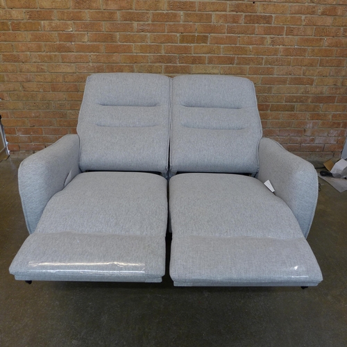 1998 - A Vigo Modulo silver upholstered electric reclining three seater sofa RRP £899 (W- 136cm D- 77cm H- ... 