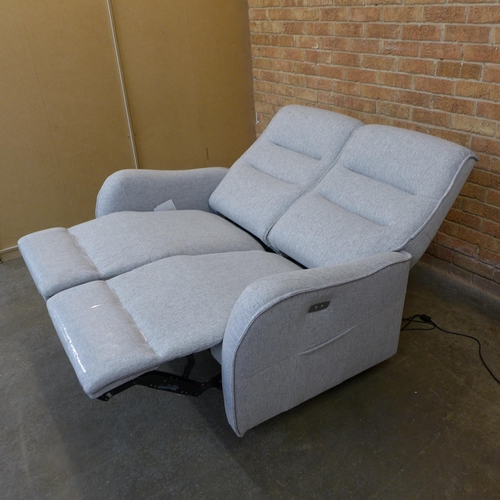 1998 - A Vigo Modulo silver upholstered electric reclining three seater sofa RRP £899 (W- 136cm D- 77cm H- ... 