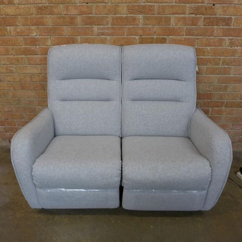 1999 - A Vigo Madulo silver upholstered electric reclining two seater sofa RRP £899 (W- 136cm D- 77cm H- 10... 