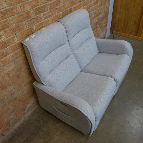 1999 - A Vigo Madulo silver upholstered electric reclining two seater sofa RRP £899 (W- 136cm D- 77cm H- 10... 