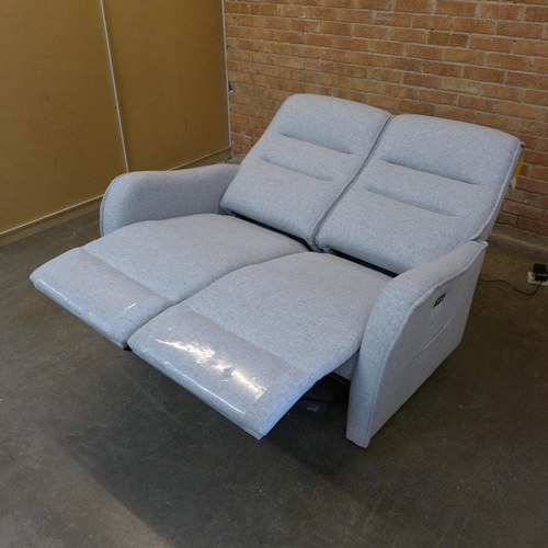 1999 - A Vigo Madulo silver upholstered electric reclining two seater sofa RRP £899 (W- 136cm D- 77cm H- 10... 