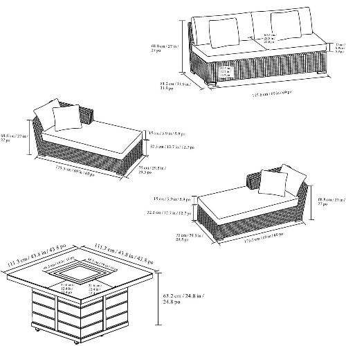 29 - Agio Westwood 4Pc Woven Sectional Fire Set,original RRP £2499.99 + VAT (4154 -4) *This lot is subjec... 