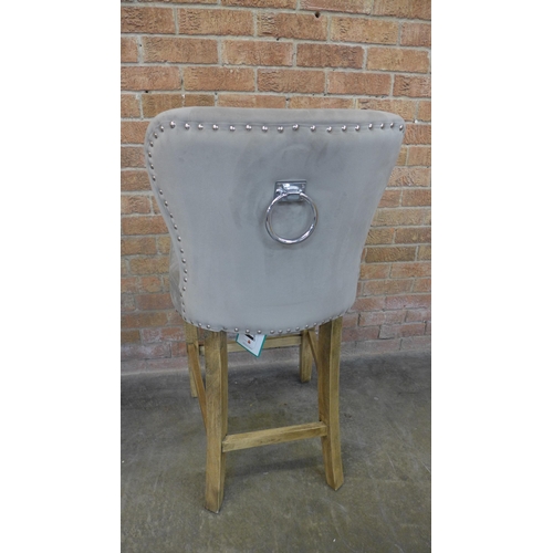 11 - A set of four Arlo taupe bar stools (H=103cm x W=50cm x D=58cm)