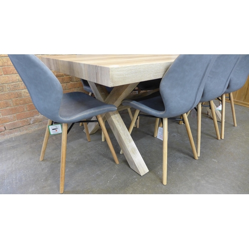 19 - A Kamala 2m dining table and eight grey Durado chairs (H=77cm x W=200cm x D=95cm)