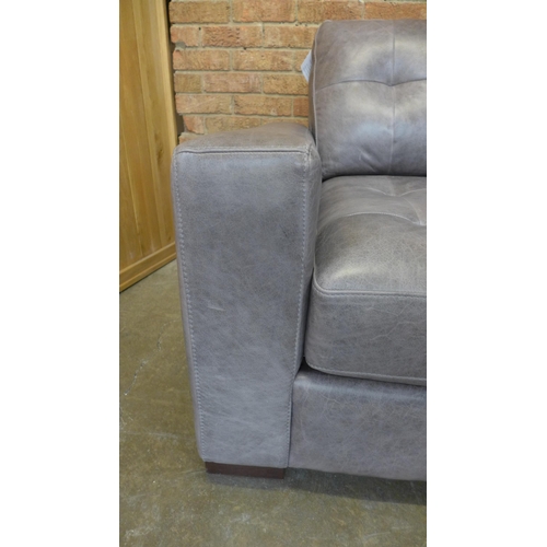 30 - A Montana fog leather pinched back large three seater sofa and armchair (Three Seater = H=90cm x W=2... 