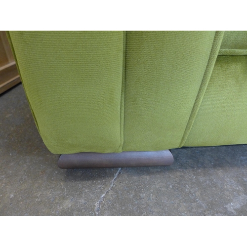 9 - A moss green velvet four and 2.5 seater sofa (Four Seater = H=100cm x W=237cm x D=106cm, 2.5 Seater ... 