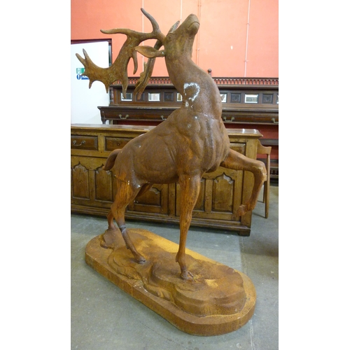 292 - A large cast iron stag