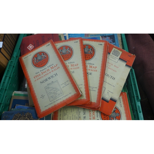 2037 - Approx 80 ordnance survey maps including 50 cloth maps