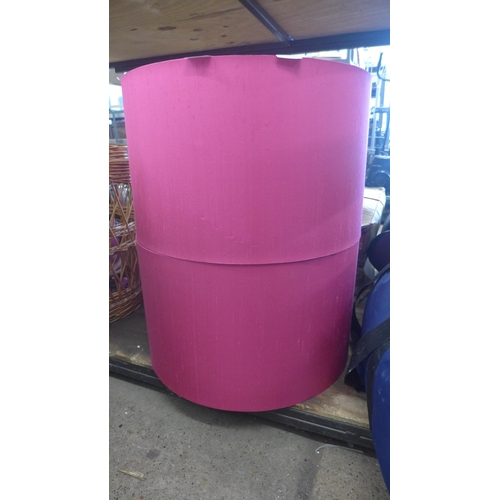 2062 - 2 Large pink lamp shades