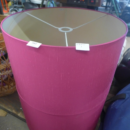 2062 - 2 Large pink lamp shades