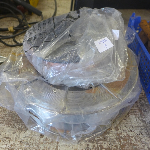 2119 - Reel of 5kg Clarkeweld steel mig welding wire and one other reel of mig welding wire