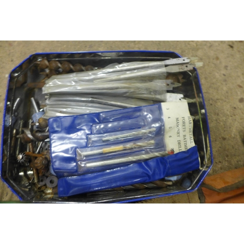 2158 - Two boxes of drill bits and augers