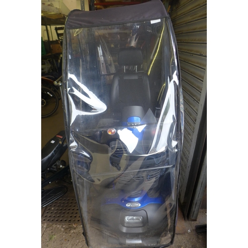 2169 - Mercury Neo 468 blue mobility scooter with rain cover and charger