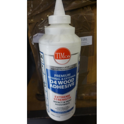 2191 - 8 x 1 ltr Timco impact and heat resistant, D4 wood adhesive