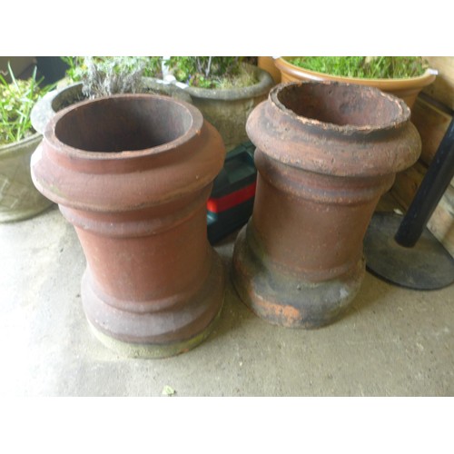 2168A - 2 Terracotta chimney pots