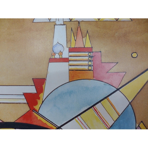 1445 - An Artopweb Kadinsky La Grande Torre Di Kiev print on board (80 x 60cm)