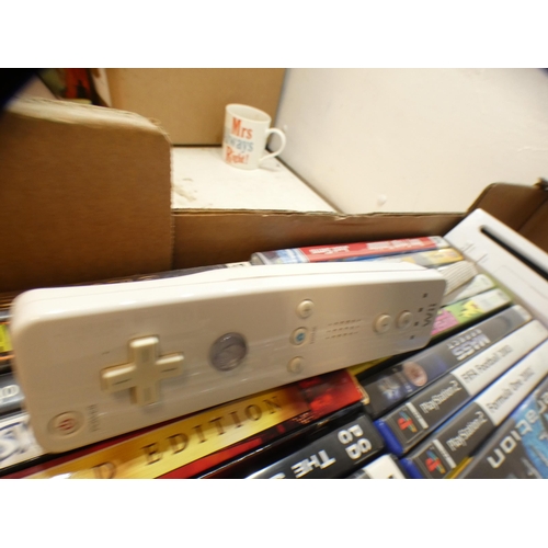 2211 - Wii console with a quantity of Playstation, Xbox and PC games, including Fifa, The Sims and Grand Th... 