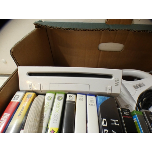 2211 - Wii console with a quantity of Playstation, Xbox and PC games, including Fifa, The Sims and Grand Th... 