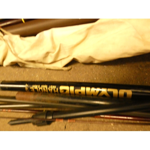 2245A - Fishing rods including Daiwa, Mitchell and cane