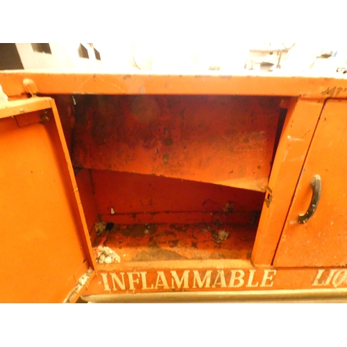 2256 - Red metal flammables cabinet