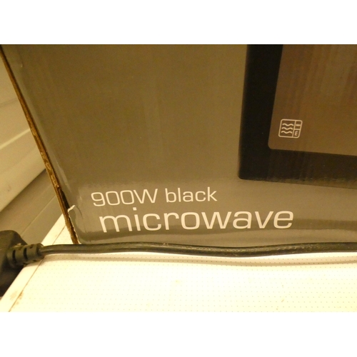 2291 - Swan retro 900w black microwave - unused in box