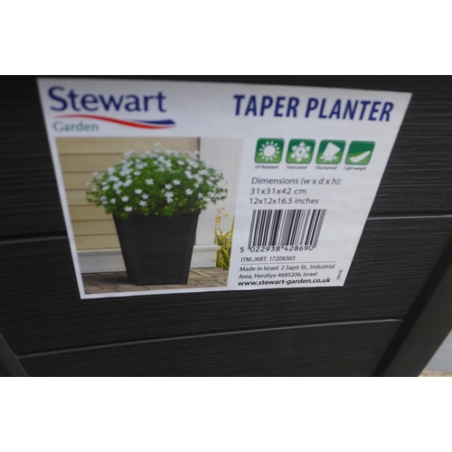 2376 - Two Stewart garden tapered plant pots 31 x 31 x 42cm